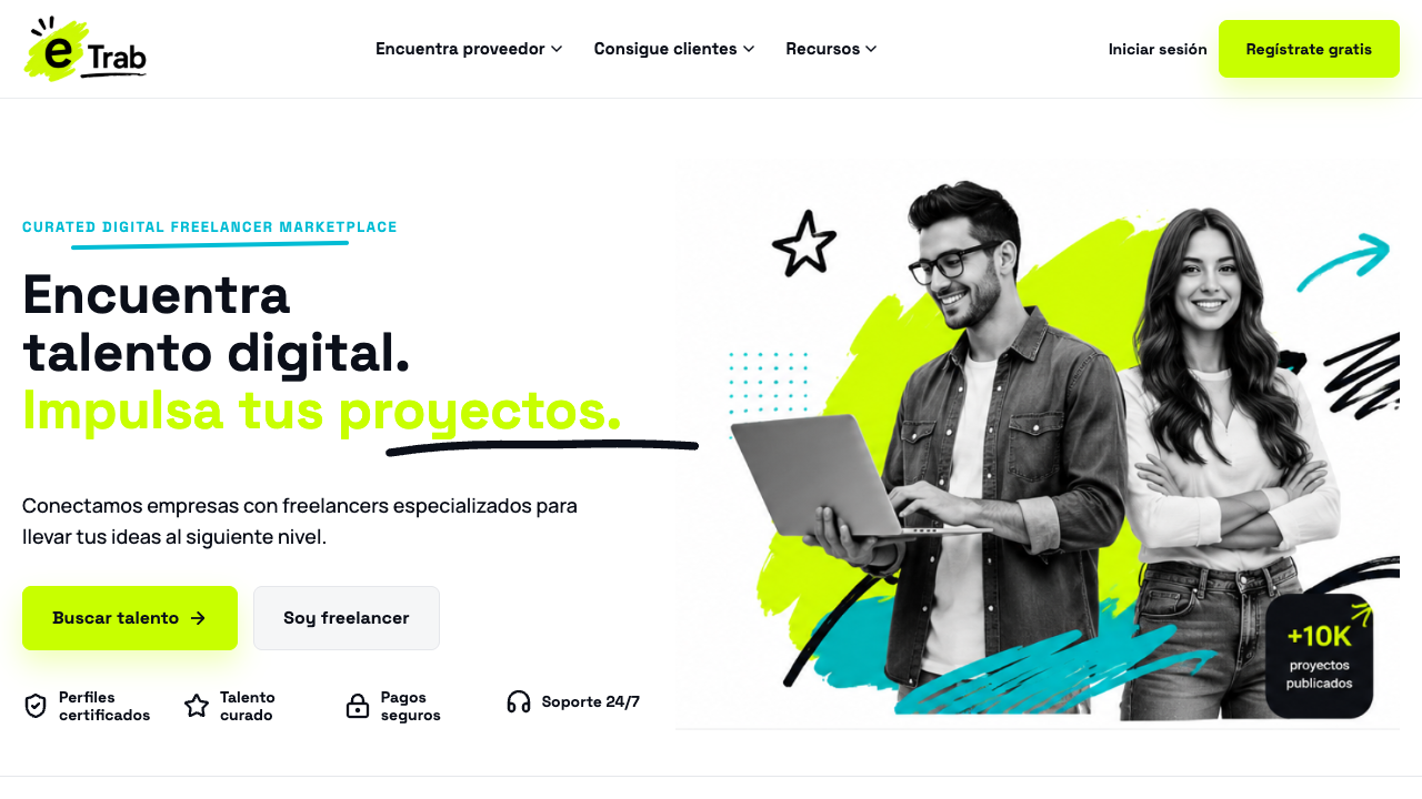 Página de inicio de eTrab