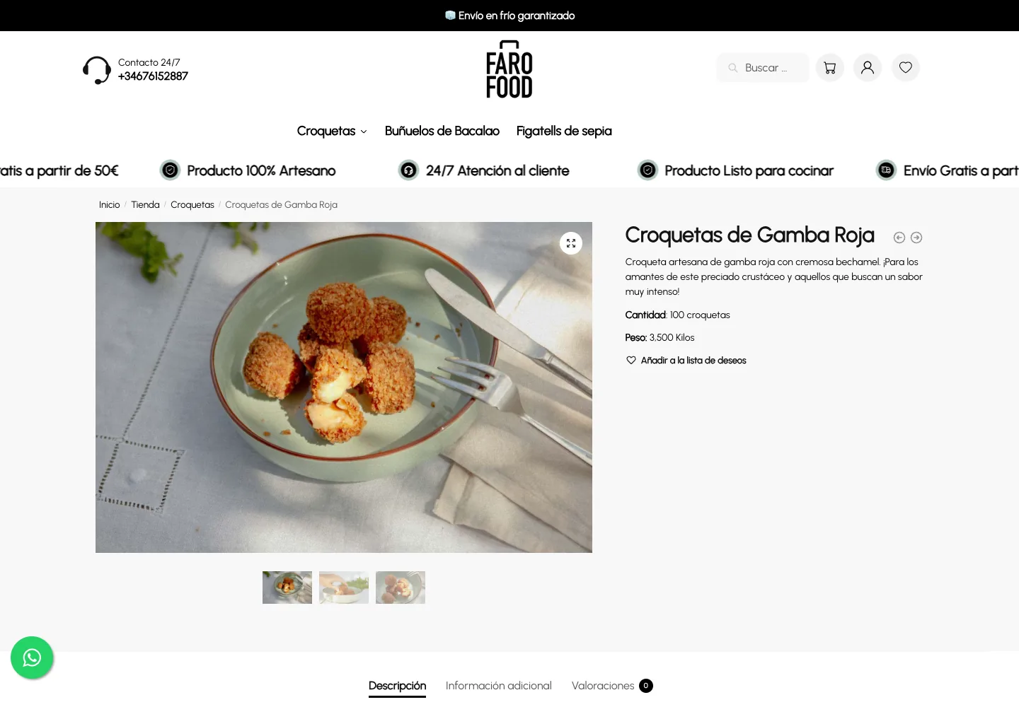 Ficha de producto de Faro Food